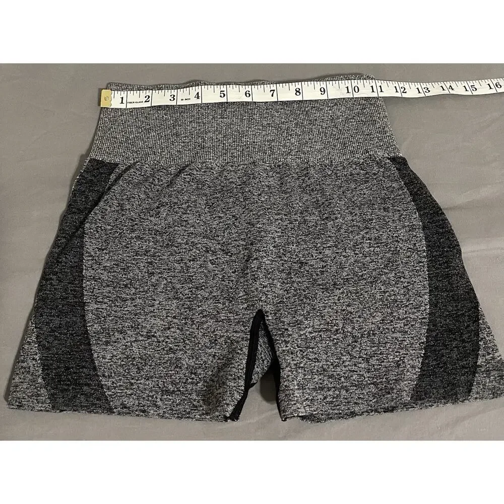 PINK Victoria Secret Seamless High Waist Shorts Small Gray Workout Gym